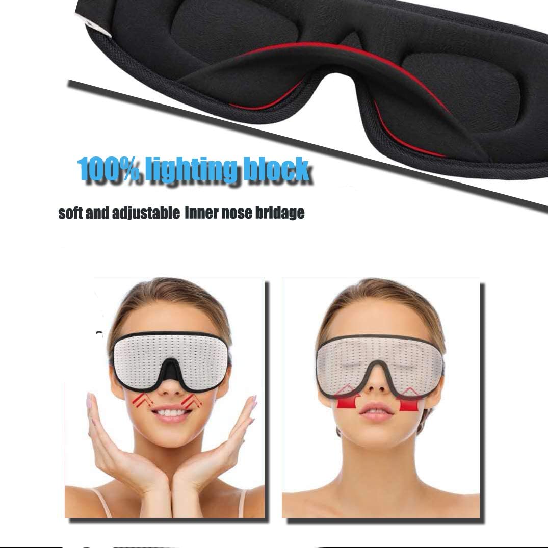 3D Sleep Mask for Men & Women โ Ultra-Soft, Light-Blocking Eye Mask with Adjustable Strap | Contoured Memory Foam for Deep Restful Sleep โ 68CM, Travel-Friendly