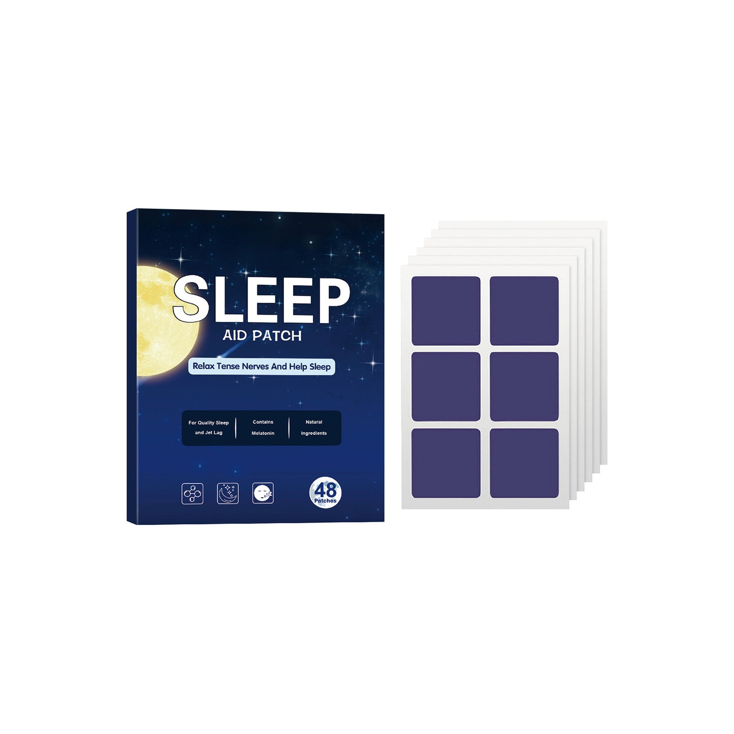 Sleep Aid Patches – Natural Sleep Support for Insomnia, Anxiety & Jet Lag | 48 Herbal Patches for Restful Sleep