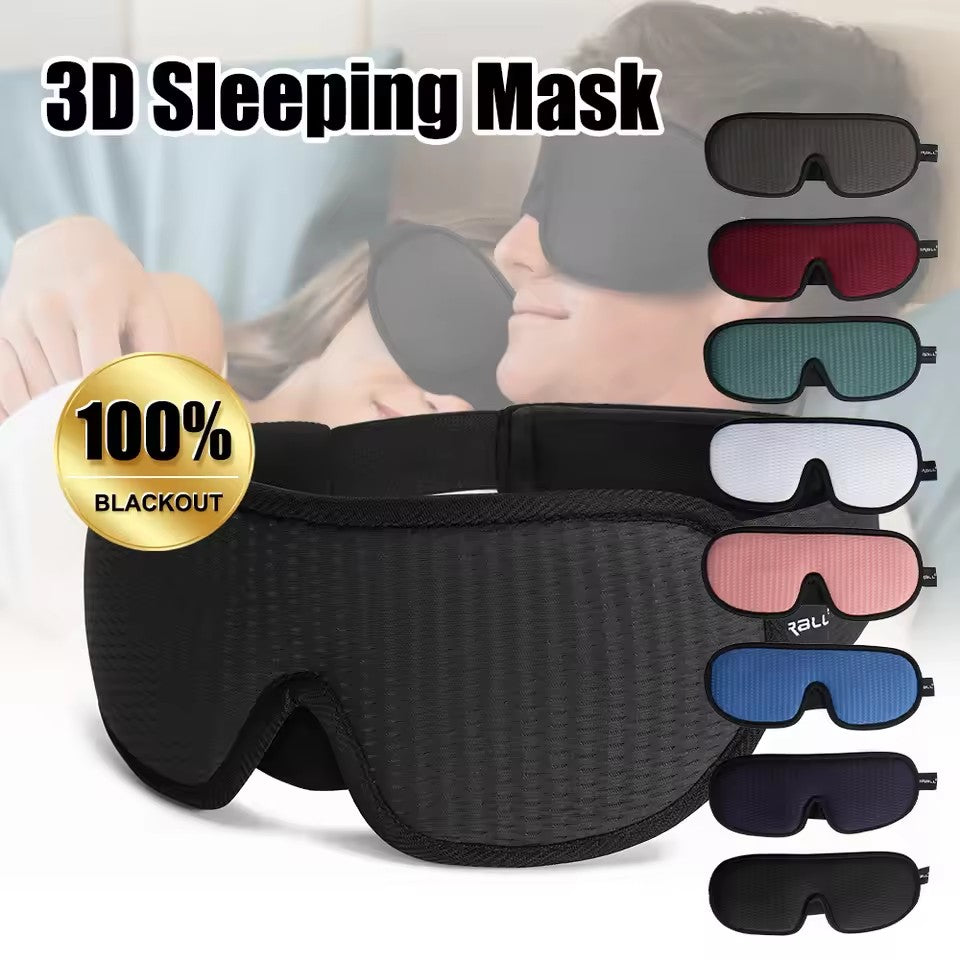 3D Sleep Mask for Men & Women โ Ultra-Soft, Light-Blocking Eye Mask with Adjustable Strap | Contoured Memory Foam for Deep Restful Sleep โ 68CM, Travel-Friendly