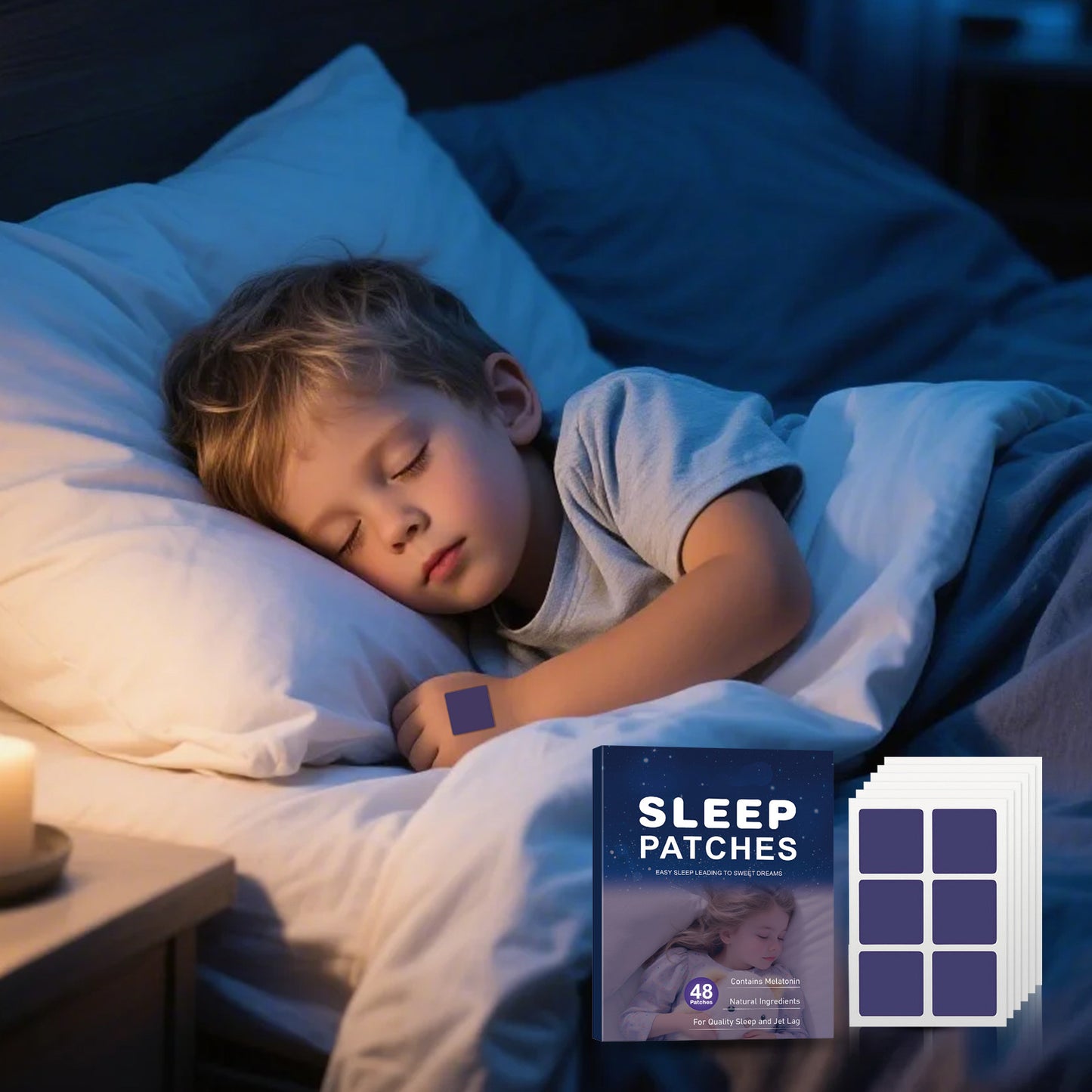 Sleep Aid Patches – Natural Sleep Support for Insomnia, Anxiety & Jet Lag | 48 Herbal Patches for Restful Sleep