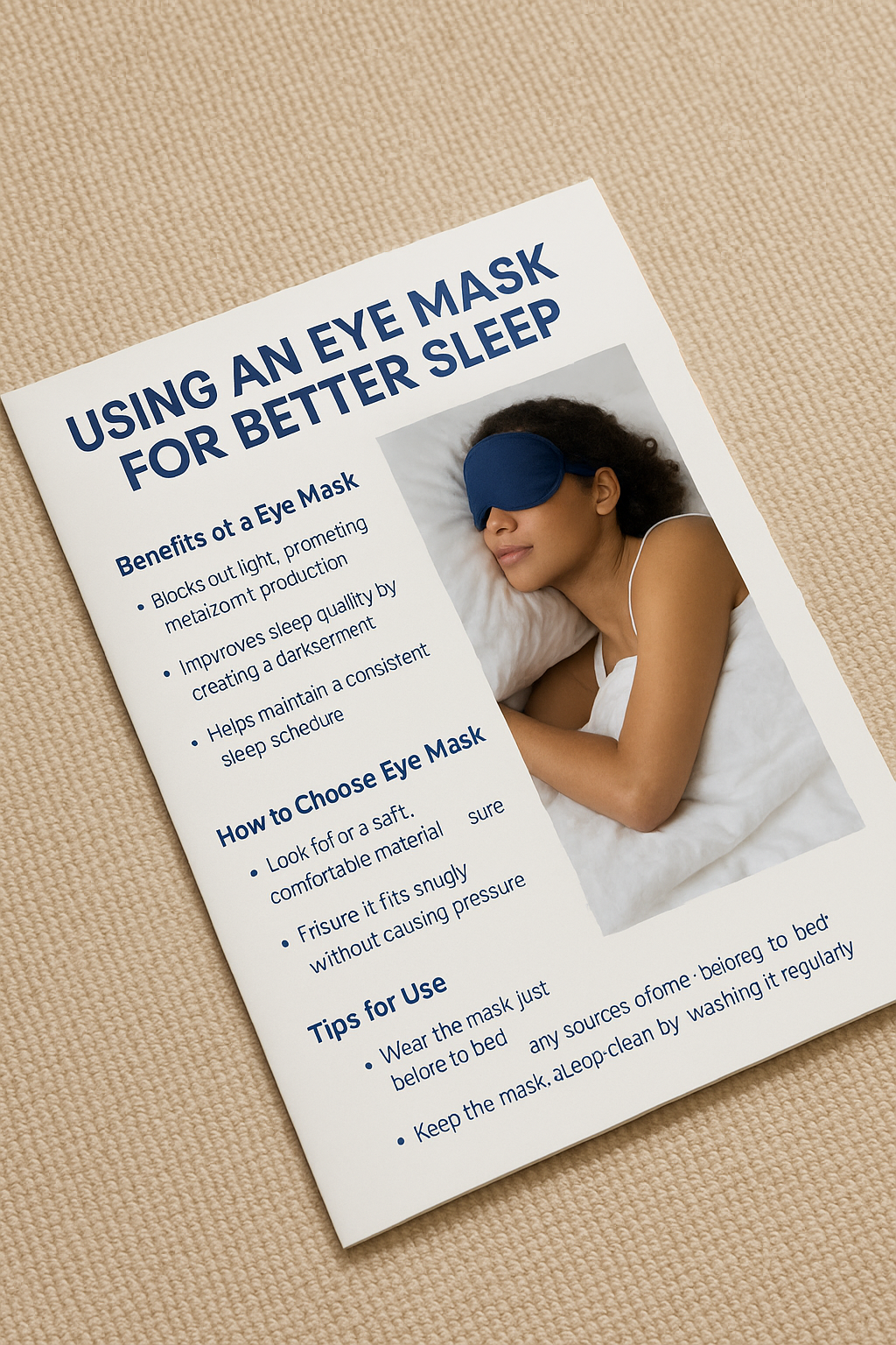 Image showing a woman sleeping with eye mask