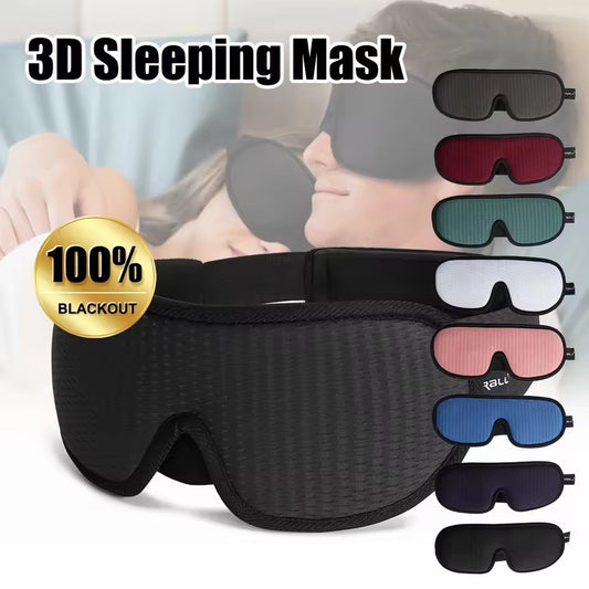 3D Sleep Mask for Men & Women – Ultra-Soft, Light-Blocking Eye Mask with Adjustable Strap | Contoured Memory Foam for Deep Restful Sleep – 68CM, Travel-Friendly