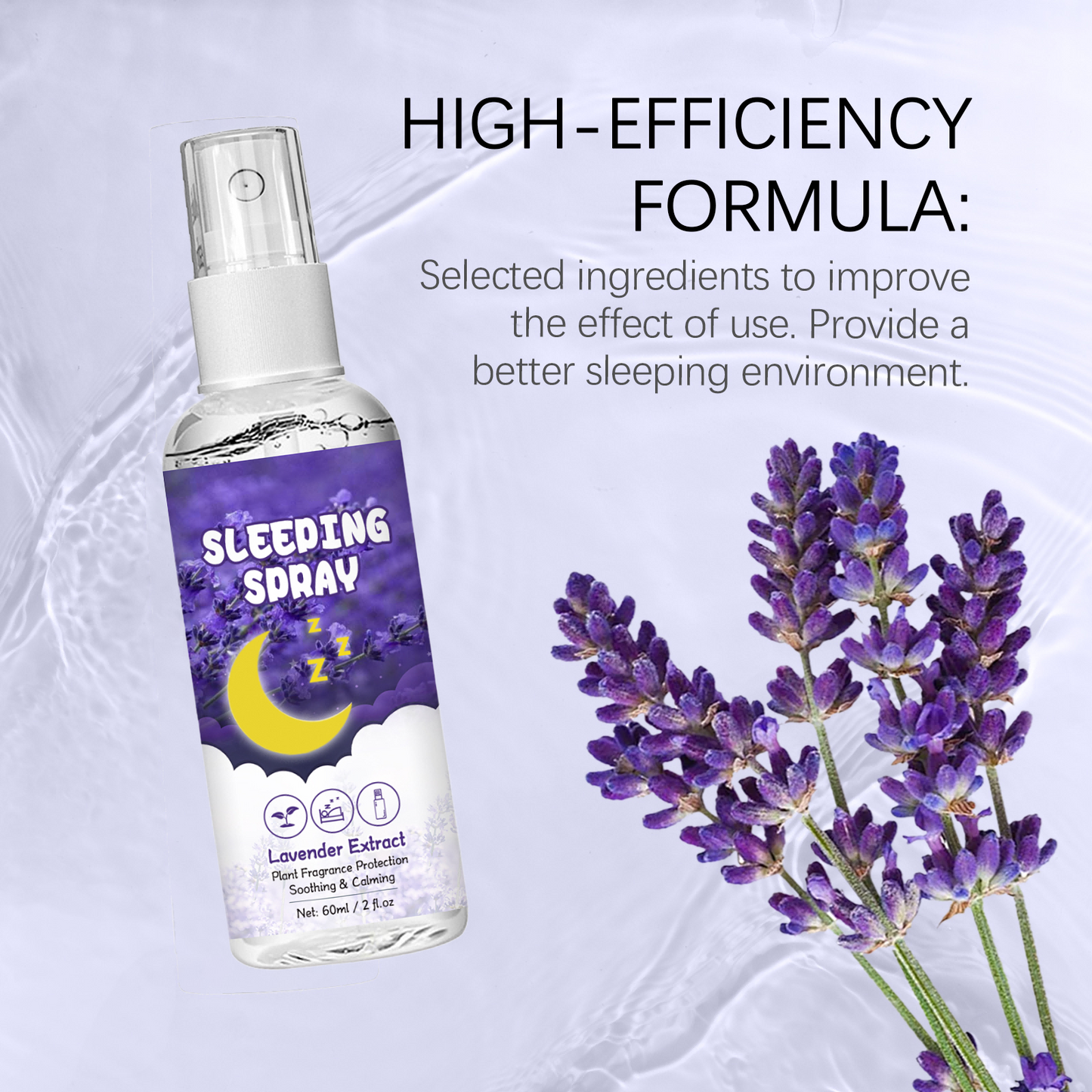 Lavender Sleeping Spray – Natural Sleep Mist with Calming Essential Oils | Relieve Insomnia, Reduce Anxiety & Sleep Faster (60ml)